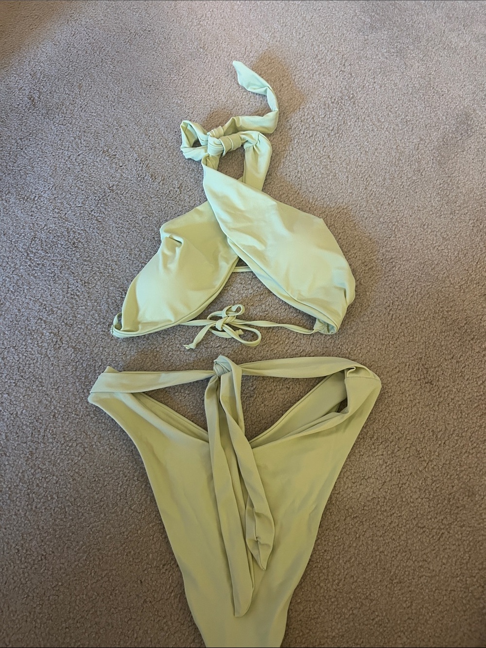 Aurelle Light Green Tie-Back Bikini Set